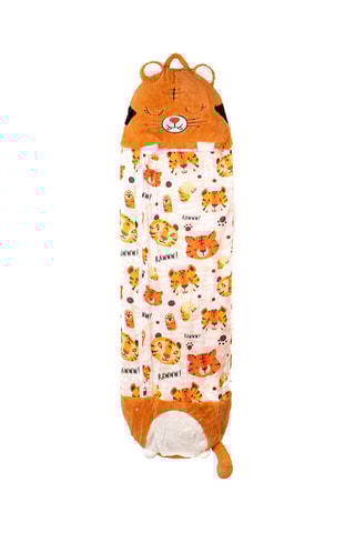 Sac de couchage transformable en oreiller tigre - Orange - 170 x 70 cm