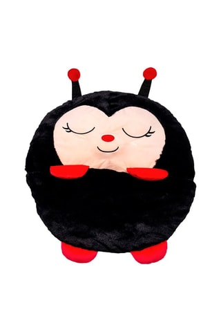 Sac de couchage transformable en oreiller coccinelle - Rouge et noir - 135 x 50 cm