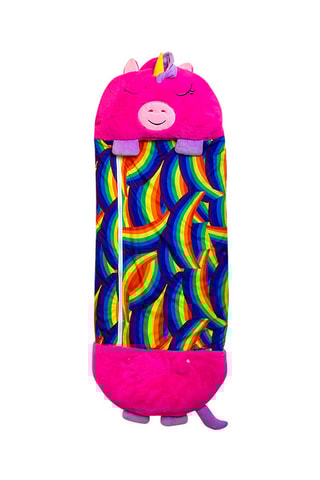 Sac de couchage transformable en oreiller licorne - Rose - 170 x 70 cm