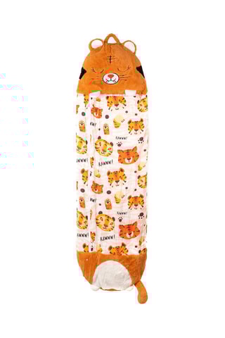 Sac de couchage transformable en oreiller tigre - Orange - 135 x 50 cm