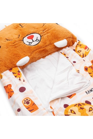 Sac de couchage transformable en oreiller tigre - Orange - 135 x 50 cm