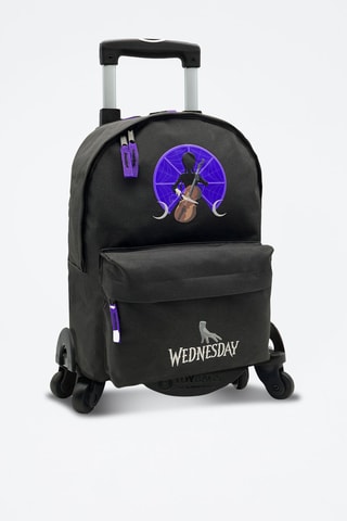 Sac à dos Mercredi avec trolley - Noir et violet