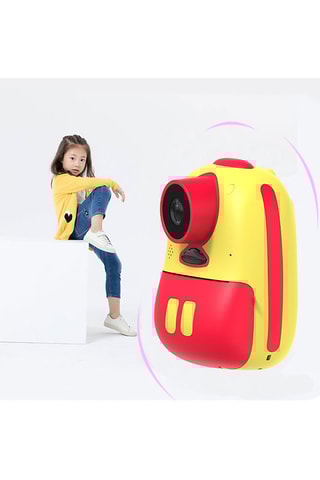 Appareil photo numérique pour enfants avec impression instantanée - Jaune et rouge