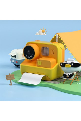 Appareil photo numérique pour enfants avec impression instantanée - Jaune et orange