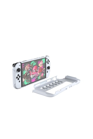 2 housses de protection avec 6 emplacements pour cartes de jeu Switch OLED - Transparent et blanc