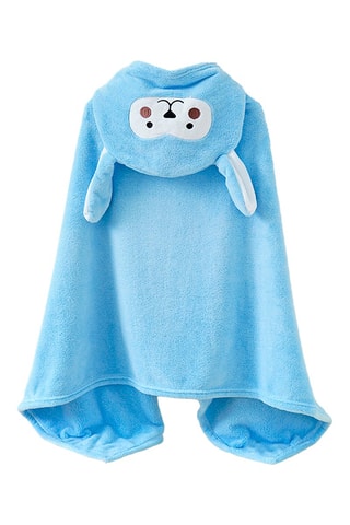 Cape de bain à capuche - Bleu - 150 x 65 cm