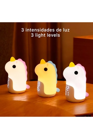 Réveil avec veilleuse pour enfant Licorne - Blanc