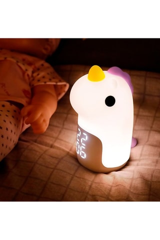 Réveil avec veilleuse pour enfant Licorne - Blanc