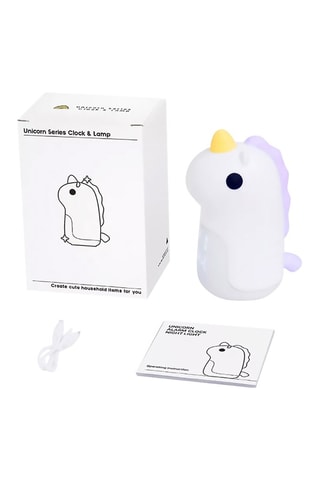 Réveil avec veilleuse pour enfant Licorne - Blanc