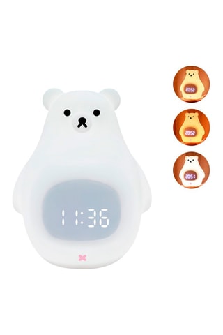 Réveil avec veilleuse pour enfant Ours Polaire - Blanc