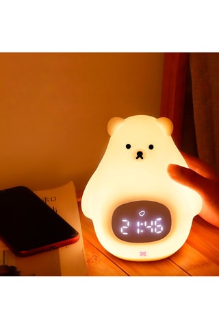 Réveil avec veilleuse pour enfant Ours Polaire - Blanc