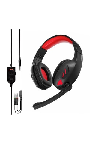 Casque audio de gaming IN-968 - Compatible PS4 - Rouge et noir