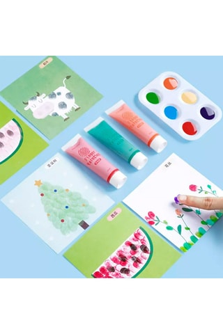 12 pots de peinture acrylique aux doigts - Dès 3 ans