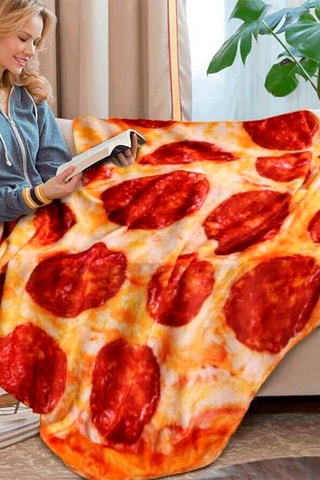 Plaid Pizza végétarienne - 180 cm - Rouge