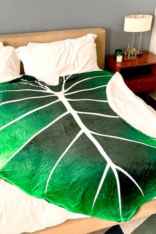 Plaid feuille - 120 cm - Vert