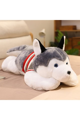 Coussin husky - Gris et blanc - 100 cm