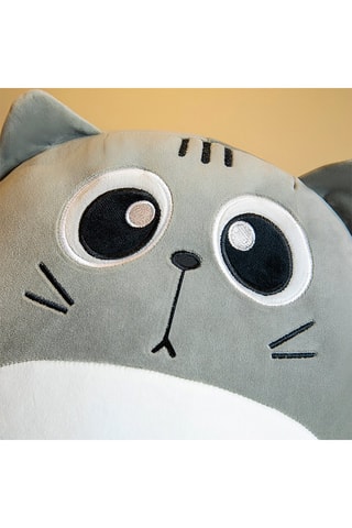 Coussin chaton - Gris et blanc - 70 cm