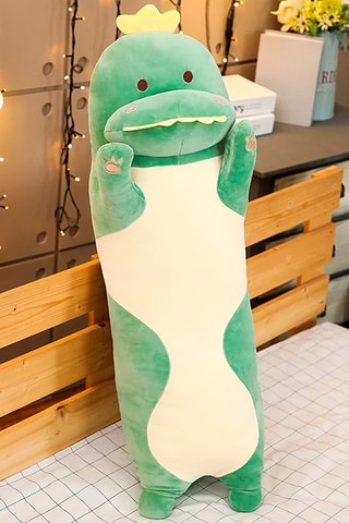 Coussin dinosaure - Vert et écru - 70 cm