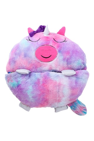 Sac de couchage transformable en oreiller licorne - Rose et violet - 135 x 50 cm
