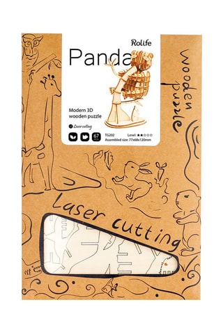 Puzzle Panda 3D en bois - 67 pièces - Dès 3 ans