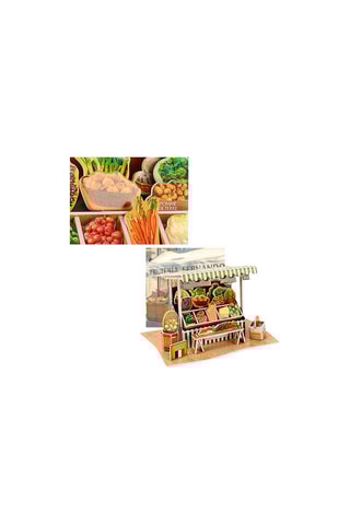 Puzzle 3D Stand de légumes traditionnels - 39 pièces - Dès 6 ans