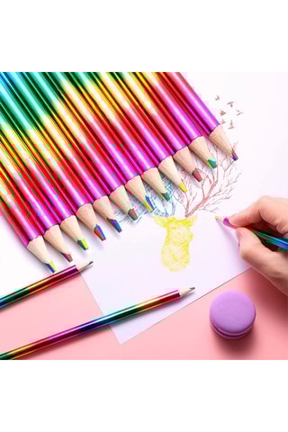 12 crayons de couleurs - Multicolore