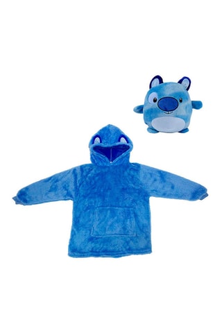 Sweat convertible en peluche extra douce - Bleu