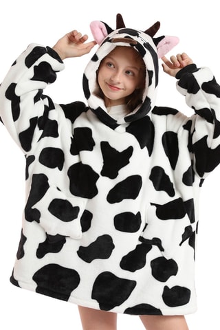 Sweat d'intérieur vache - Blanc et noir