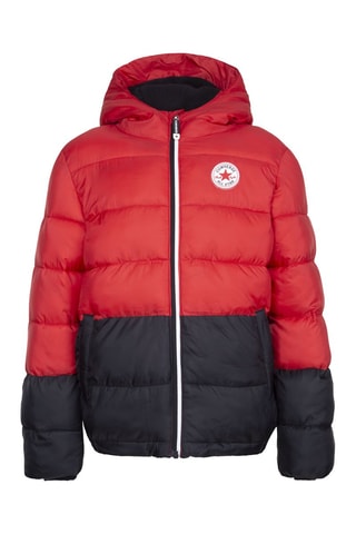 Doudoune à capuche Rouge et noir