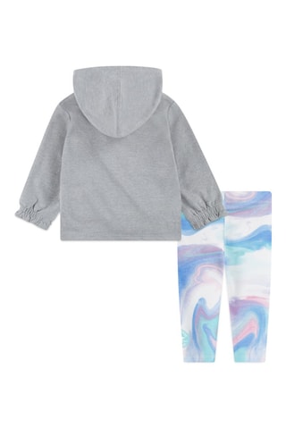 Sweat à capuche et legging tie and dye - Gris chiné et blanc