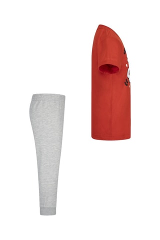 T-shirt et pantalon - Rouge et gris clair chiné