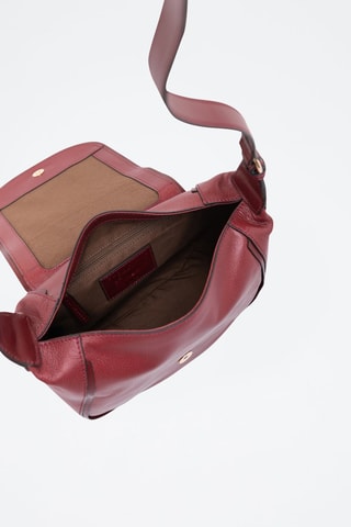 Sac à bandoulière en cuir Domitilla - Rouge foncé