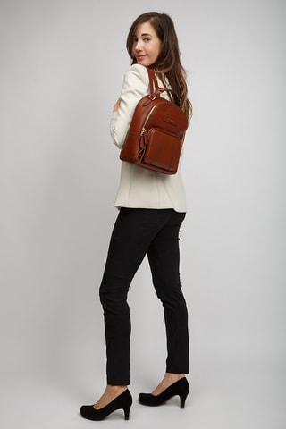 Sac à dos en cuir Brigida - Marron