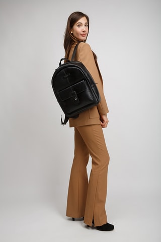 Sac à dos en cuir Biagio - Noir