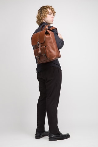 Sac à dos en cuir Cesare - Marron 