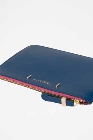 Pochette en cuir Chiara - Bleu foncé 