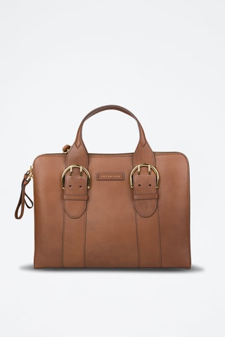 Porte-documents en cuir Elena - Marron