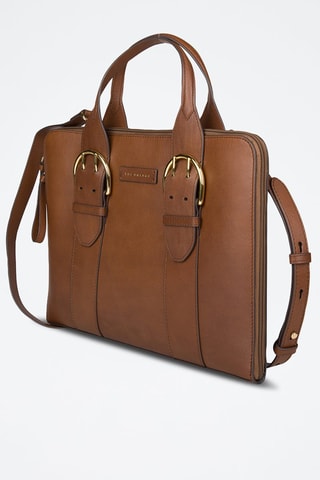 Porte-documents en cuir Elena - Marron