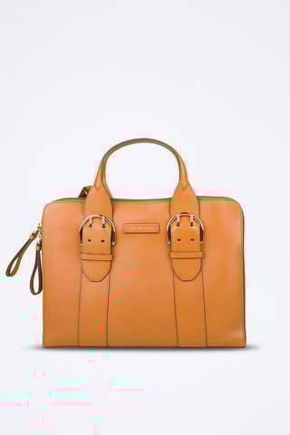 Porte-documents en cuir Elena - Cognac