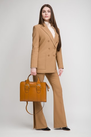 Porte-documents en cuir Elena - Cognac