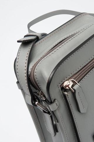 Sac bandoulière en cuir Montecristo - Gris