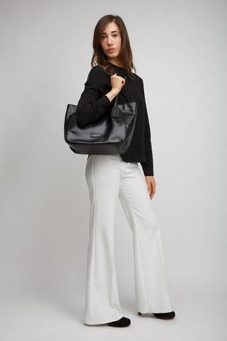 Sac porté épaule en cuir Maddalena - Noir