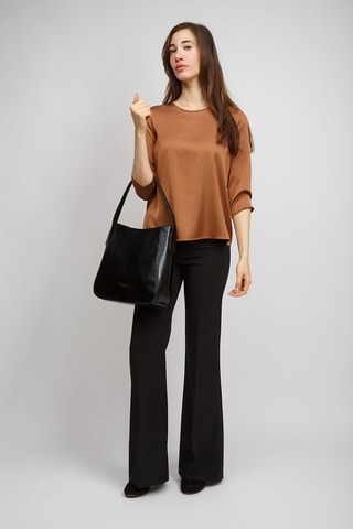 Sac porté épaule en cuir Maddalena - Noir