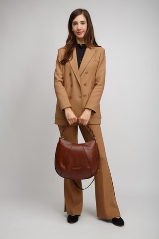 Sac porté épaule en cuir Brigida - Marron