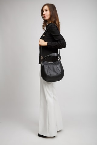Sac porté épaule en cuir Brigida - Noir