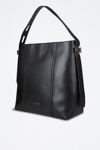 Sac porté épaule en cuir Vigna Nuovo - Noir