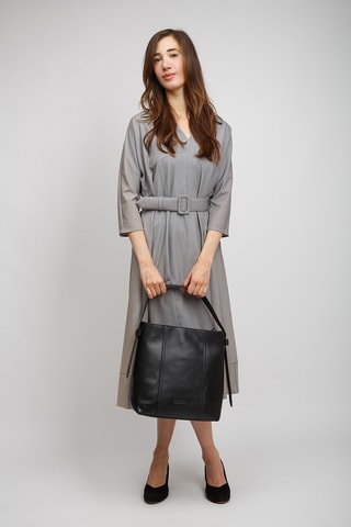 Sac porté épaule en cuir Vigna Nuovo - Noir