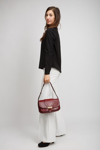 Sac porté épaule en cuir Benedetta - Bordeaux