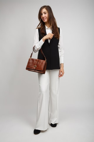 Sac porté épaule en cuir Beatrice - Camel