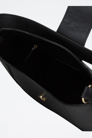 Sac porté épaule en cuir Erica - Noir